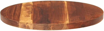 Solid Acacia Wood Round Tabletop 15.7 inch 0.98-1.06 inch Thick Rustic Butcher Block Counter Top for Dining Coffee Bar or DIY Desk