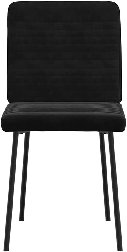 6-Piece Black Velvet Dining Chairs Set with Metal and Wood Frame, Modern Accent Chairs for Kitchen, Dining Room, Living Room, Farmhouse Style, Comfortable Seat & Sturdy Construction