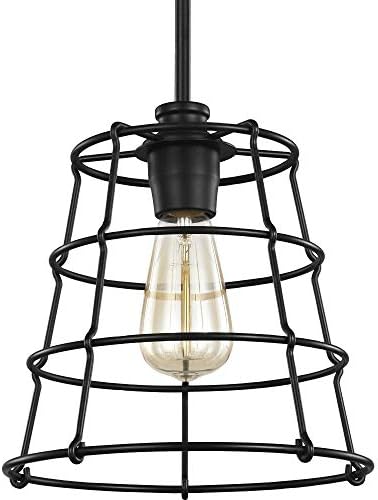 Progress Lighting Chambers Collection 1-Light Farmhouse Pendant Light Matte Black 11.00x10.00x10.00