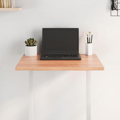 23.6 x 23.6 in Solid Oak Tabletop Live Edge Rustic Wood Slab Countertop for Dining Room Kitchen Office Desk, Durable Varnished Square Table Top for Indoor Space