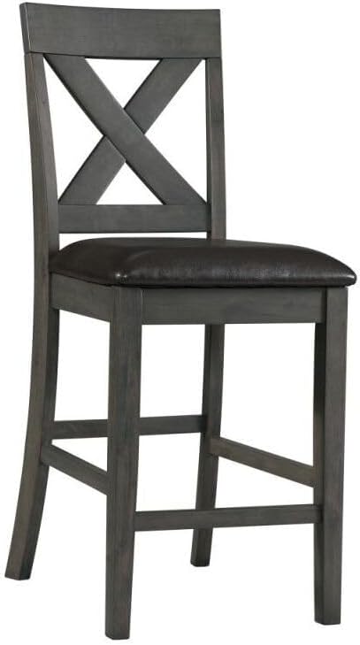 HomeStock Counter Height Chairs Set - Gray Side Chairs for Kitchen Island - Modern Dining Room Seating