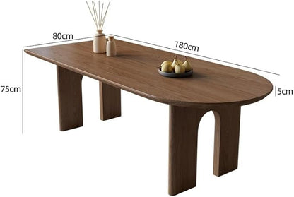 Dining Table Solid Wood Island Table Rectangular Wall-Mounted Home Desk Restaurant Dining Table Dining Room Table(180cm)