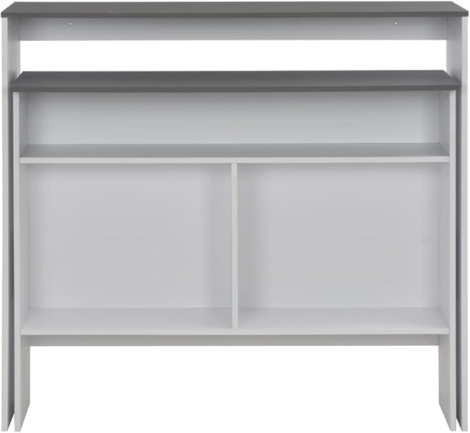 Bar Table White Grey Engineered Wood 15.7x51.2x47.2 in Adjustable Height 39.4-47.2 in Modern Small Dining Table for Kitchen Bar Dining Room