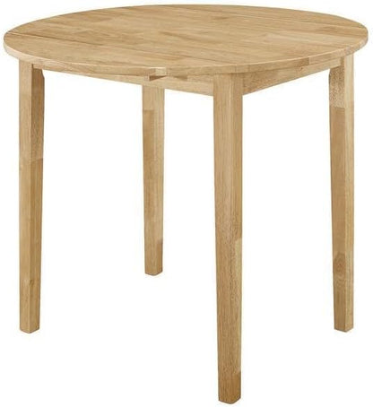 Furnifact Stylish 3-Piece Dining Set with Drop Leaf Table and Comfortable Tan Chairs