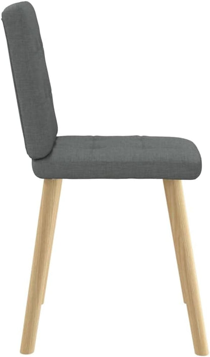 Modern Dining Chairs Set of 2 Dark Gray Fabric Upholstered Accent Chairs with Metal Wood Frame for Kitchen Living Room Vanity