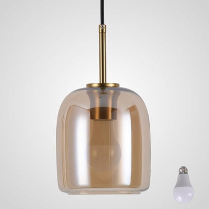 Amber Pendant Lights Kitchen Island - Small Size Hanging Light Fixture - Includes E26 Bulb