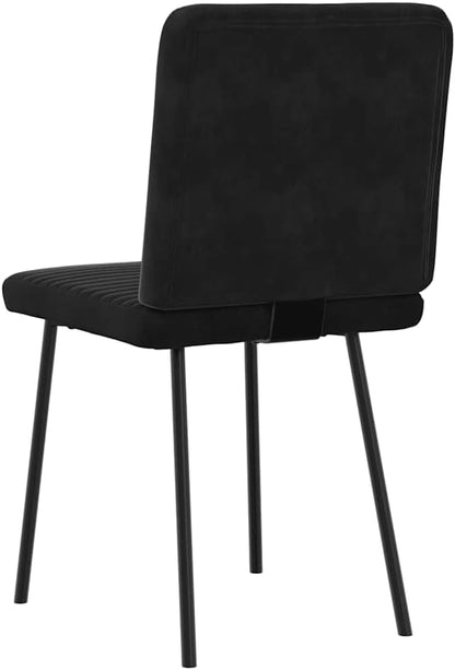 6-Piece Black Velvet Dining Chairs Set, Modern Accent Chairs with Metal Legs for Kitchen Dining Room, Sturdy Comfortable Seating Furniture