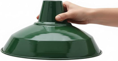 Plug in Pendant Light, 13.1FT Hanging Light with Plug in Cord and On/Off Switch, Industrial Green Barn Metal Shade Pendant Light for Kitchen Island, Dining Room, Bar, Cafe, Living Room, Green