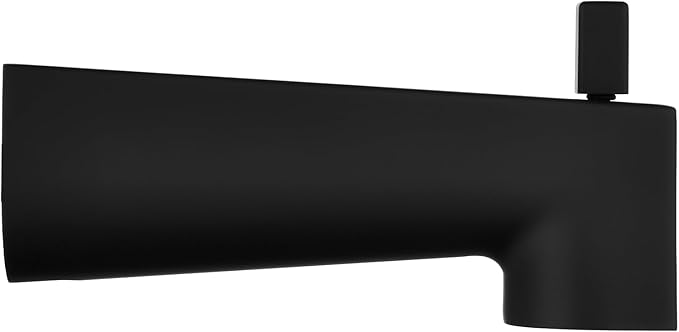 Kedra 7-Inch Tub Spout, Extra-Long Slip On Diverter Tub Spout, Replacement Bathtub Spout with Diverter, Matte Black (for 1/2" Copper Water Tube)