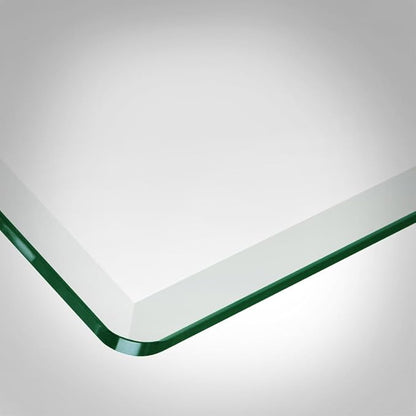 Dulles Glass 30X60 inch Rectangular Glass Table Top - Tempered - 1/4" Thick Glass Surface, Safe Beveled Edge, Radius Corners, Multipurpose for Dining, Patio, Coffee and End Table