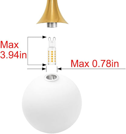 4-Light Kitchen Island Lighting, Brushed Gold Island Lights for Kitchen Adjustable Height Rods Dining Room Light Fixture over Table with White Glass Shades, Linear Chandelier for Bar Counter, G9 Base