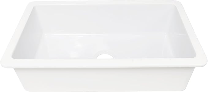 Sinkology Eden Fireclay Undermount Kitchen Sink, Undermount Installation, Surefire Finish (Crisp White, 31")