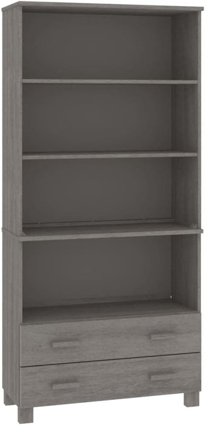 Light Grey Solid Pine & MDF Highboard 70.9" Tall, Sliding Door Home Bar Liquor Cabinet Buffet Sideboard for Living Room Dining Kitchen