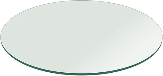 Round Clear Tempered Glass Table Top 48 Inch with 3/8 Inch Thick Flat Polished Edge Ideal for Tables Desks Workspaces and Outdoor Furniture by Fab Glass and Mirror