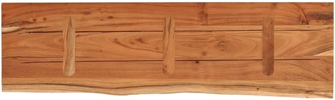 Solid Acacia Wood Live Edge Shelf Wall Mounted for Decorative Items with Shelf Supporting 165 lbs, Rustic Wall for Living Room, Natural Wood Tone Acacia 35.4 x 11.8 x 1.5 Inches