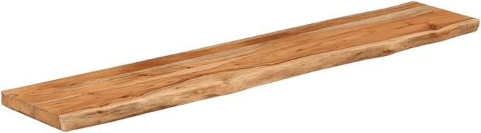 Solid Acacia Wood Live Edge Shelf Wall Mounted for Decorative Items with Shelf Supporting 165.3 lbs, Rustic Wall for Living Room, Natural Wood Tones 47.2 in Width