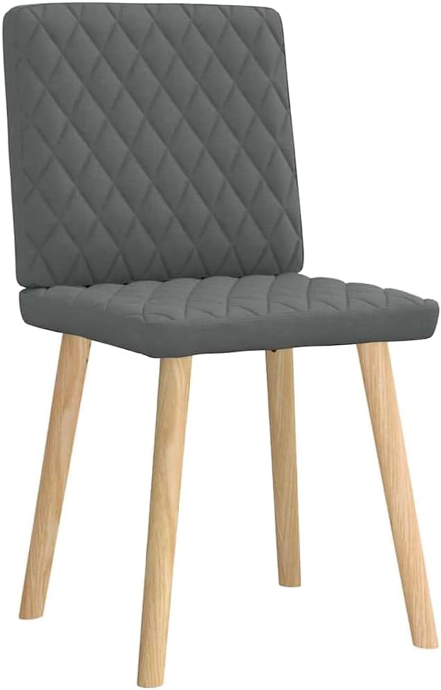 Dark Gray Fabric Dining Chairs Set of 2 with Thick Foam Padding - Modern Farmhouse Style Metal-Wood Frame Kitchen & Living Room Furniture