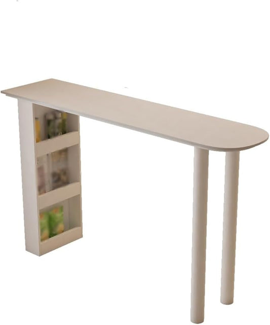 Pub Tables White Bar Table with Storage Living Room Island Simple Kitchen Dining Table Counter Table(140 * 40 * 100cm)