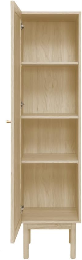 Classe 15.5 x 15 x 60 Freestanding Linen Cabinet in Natural Oak