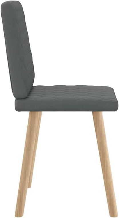 Dark Gray Fabric Dining Chairs Set of 2 with Thick Foam Padding - Modern Farmhouse Style Metal-Wood Frame Kitchen & Living Room Furniture