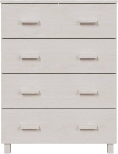 White Solid Pinewood Sideboard, Modern MDF Buffet Cabinet with Smooth Sliding Doors, 15.7 x 31.1 x 40.7 in, Tall Storage for Living Room, Dining Area Kitchen Furniture