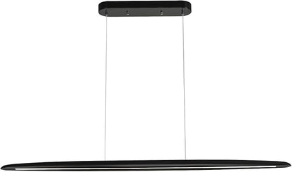 YISDESIGN 71" Wood Linear Pendant Light Black Linear Pendant Dinning Room Hanging Lights LED Dimmable Chandeliers 50w for Dining Room Pool Table Lights Kitchen Island Light Black