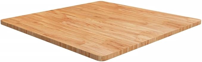 35.4 x 35.4 in Solid Oak Wood Square Tabletop Rustic Light Brown Countertop Varnished Durable Butcher Block Style for Dining Room Kitchen or DIY Bar Tops