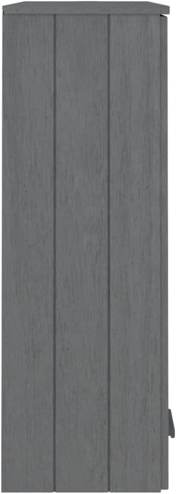 HAMAR Highboard Top, Dark Gray Solid Pinewood, 33.5"x13.8"x39.4", Sideboard Storage with Glass Doors, Durable Kitchen Furniture