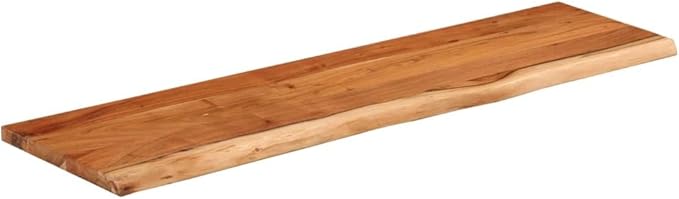 Solid Acacia Wood Live Edge Shelf Wall Mounted for Decorative Items with Shelf Supporting 165.3 lbs, Rustic Wall for Living Room, Natural Acacia Wood