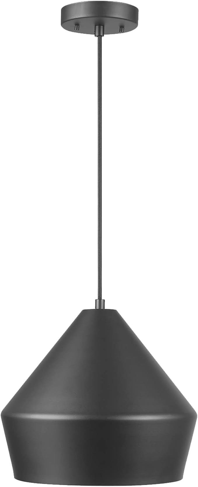 Globe Electric 65841 Amara 1-Light Pendant Lighting, Matte Black, Gold Interior, Bulb Not Included