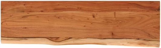Solid Acacia Wood Live Edge Shelf Wall Mounted for Decorative Items with Shelf Supporting 165.3 lbs, Rustic Wall for Living Room, Natural Acacia Wood