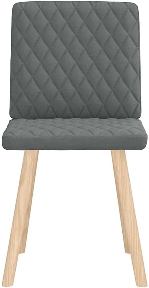 Dark Gray Fabric Dining Chairs Set of 2 with Thick Foam Padding - Modern Farmhouse Style Metal-Wood Frame Kitchen & Living Room Furniture