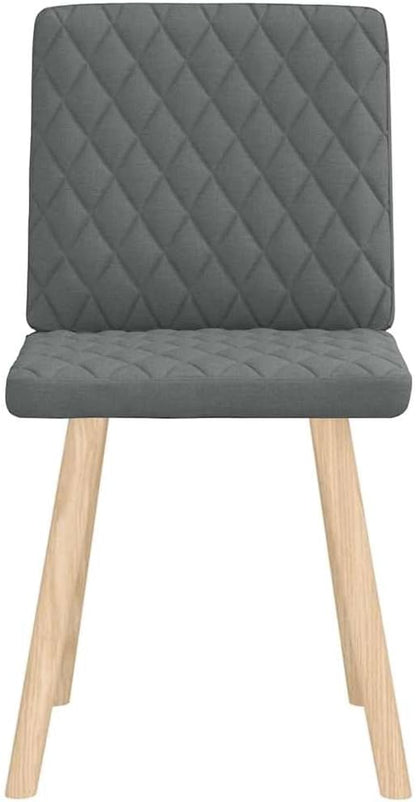 Dark Gray Fabric Dining Chairs Set of 2 with Thick Foam Padding - Modern Farmhouse Style Metal-Wood Frame Kitchen & Living Room Furniture