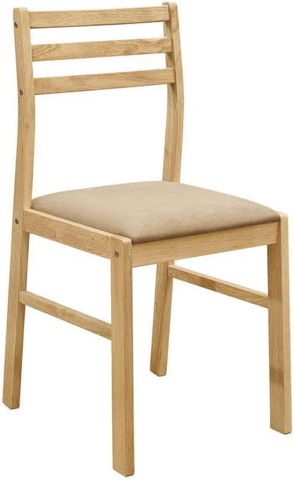Furnifact Stylish 3-Piece Dining Set with Drop Leaf Table and Comfortable Tan Chairs