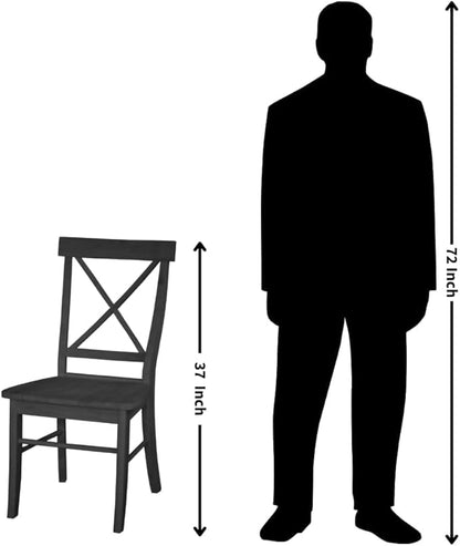 International Concepts X-Back Dining Chairs, Solid Parawood, Unfinished (Set of 2)