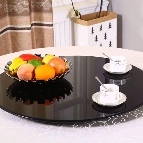 Round Glass Table Top,0.3" Inch Thick Tempered Pencil Edge Polish Glass Table Top 23.6"/31.5"/35.4"/39.4", Suitable for Dining, Coffee, Office, Side Table (Black, 35.4")