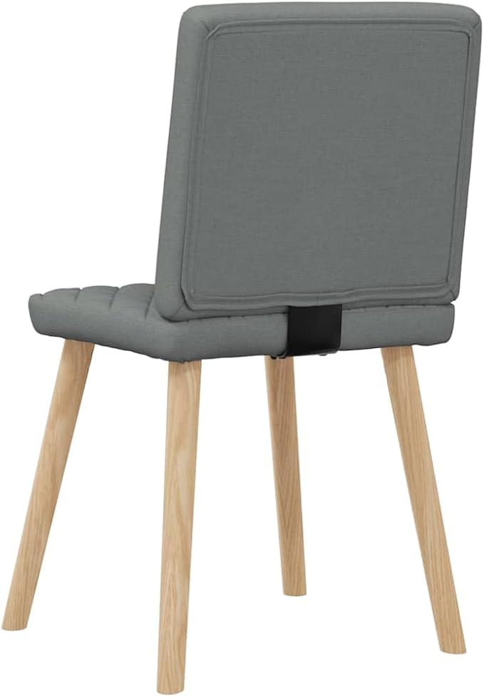 Dark Gray Fabric Dining Chairs Set of 2 with Thick Foam Padding - Modern Farmhouse Style Metal-Wood Frame Kitchen & Living Room Furniture