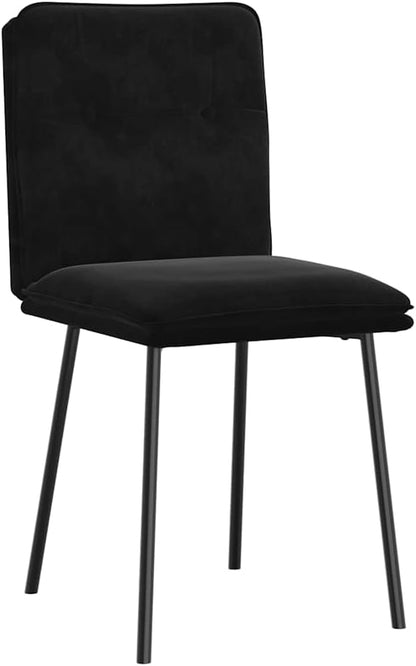 Modern Velvet Dining Chairs Set of 2 Black Metal Frame with Thick Foam Padding for Kitchen Living Room Dining Room Furniture Comfortable Accent Seating