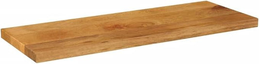 Rustic Solid Mango Wood Dining Tabletop 31.5 x 7.9 x 1.5 in Brown Rectangular Butcher Block Style Countertop Easy Clean Indoor Kitchen Desk Top for Dining Room Living Room