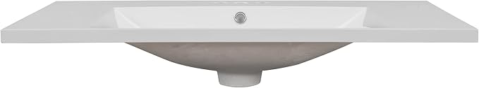36"x18" Bathroom Vanity Sink Top Only, Center-Located Undermount Countertop, Fit for 4" Centerset Faucet (Not Included), White