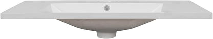 36"x18" Bathroom Vanity Sink Top Only, Center-Located Undermount Countertop, Fit for 4" Centerset Faucet (Not Included), White