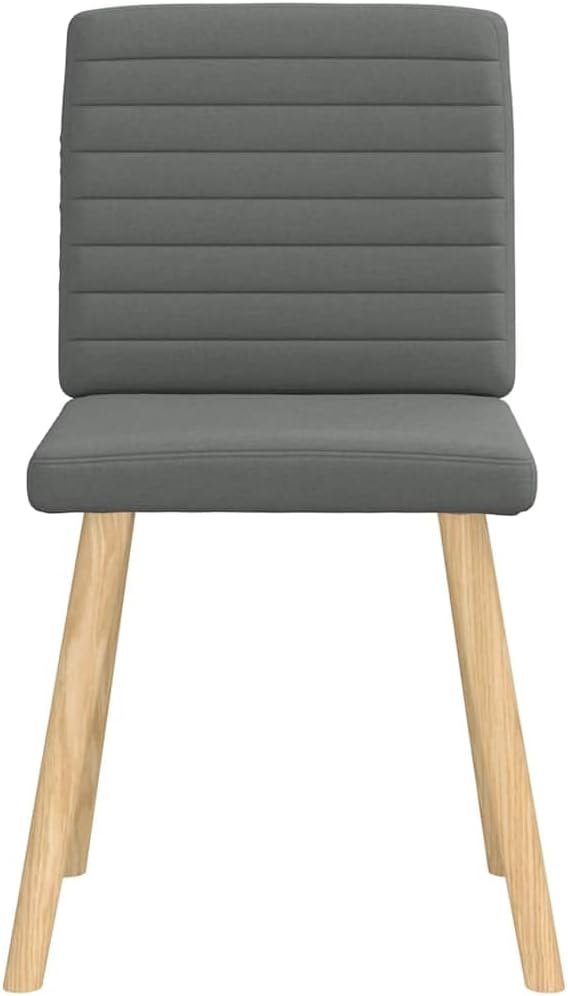 6-Piece Dark Gray Fabric Dining Chairs Set with Metal Frame - Modern Farmhouse Kitchen Chairs, Comfortable Foam Seating for Dining Room Living Room Restaurant