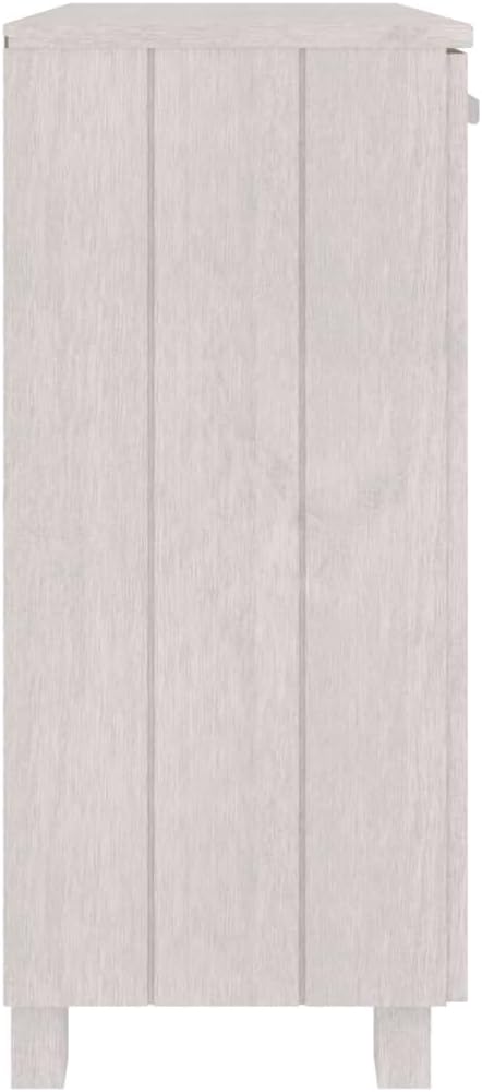 HAMAR White Sideboard, 33.5"x13.8"x31.5" Solid Pine Wood Buffet Cabinet with 2 Doors, Storage for Kitchen & Dining Room, Farmhouse Design Furniture Kitchen Furniture