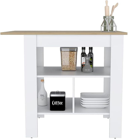 Modern Dining Table Expandable with and Kitchen Island Counter Console Living Room Sturdy Stable Easy Clean Luxury Adjustable,White