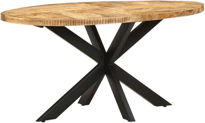 Dining Table,Round Dining Table,Writing Desk, Computer Desk, Balcony Table,for Home, Restaurant, bar, Pub, Bistro, Coffee Shop, Kitchen Island, 63"x35.4"x29.5" Rough Mango Wood