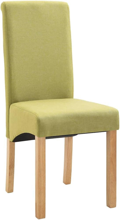 Modern Farmhouse Dining Chairs Set of 6 Green Fabric Upholstered Wooden Frame Comfortable Accent Chairs for Kitchen Dining Room Living Room