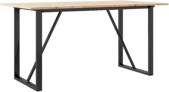 Rustic Natural Solid Pine Wood Dining Table, Spacious Kitchen Island for 6 People, Ideal for Family Meals & Gathering Spaces