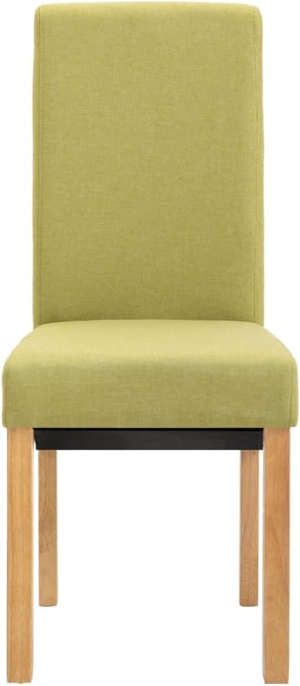 Green Fabric and Wooden Frame Dining Chairs Set of 2 Modern Ergonomic Comfort Rectangular Shape for Dining Room Kitchen Living Room