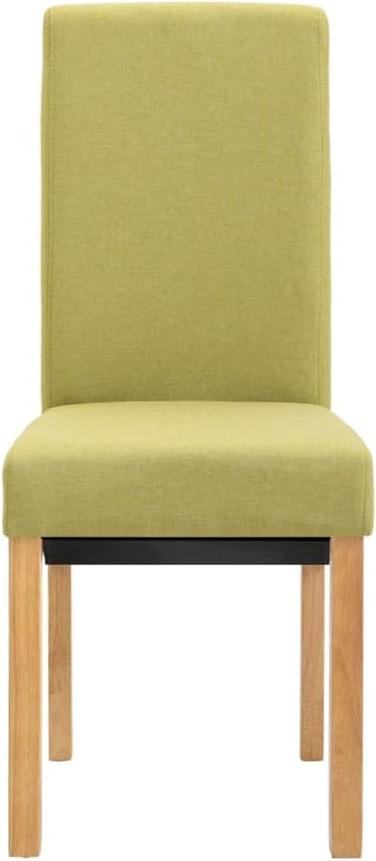 Green Fabric and Wooden Frame Dining Chairs Set of 2 Modern Ergonomic Comfort Rectangular Shape for Dining Room Kitchen Living Room