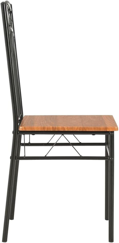 4 Pack Brown Modern Farmhouse Dining Chairs with Steel Frame, Mid-Century Kitchen Chairs Set of 4 for Dining Room Furniture, Sturdy MDF Board and Ergonomic Design